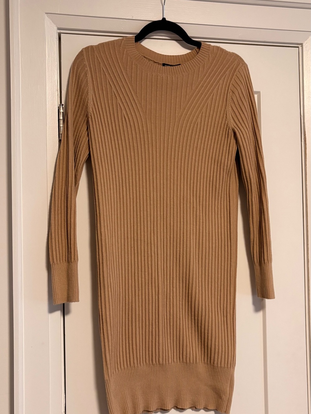 Club Monaco Ribbed Camel Sweater Dress - XS